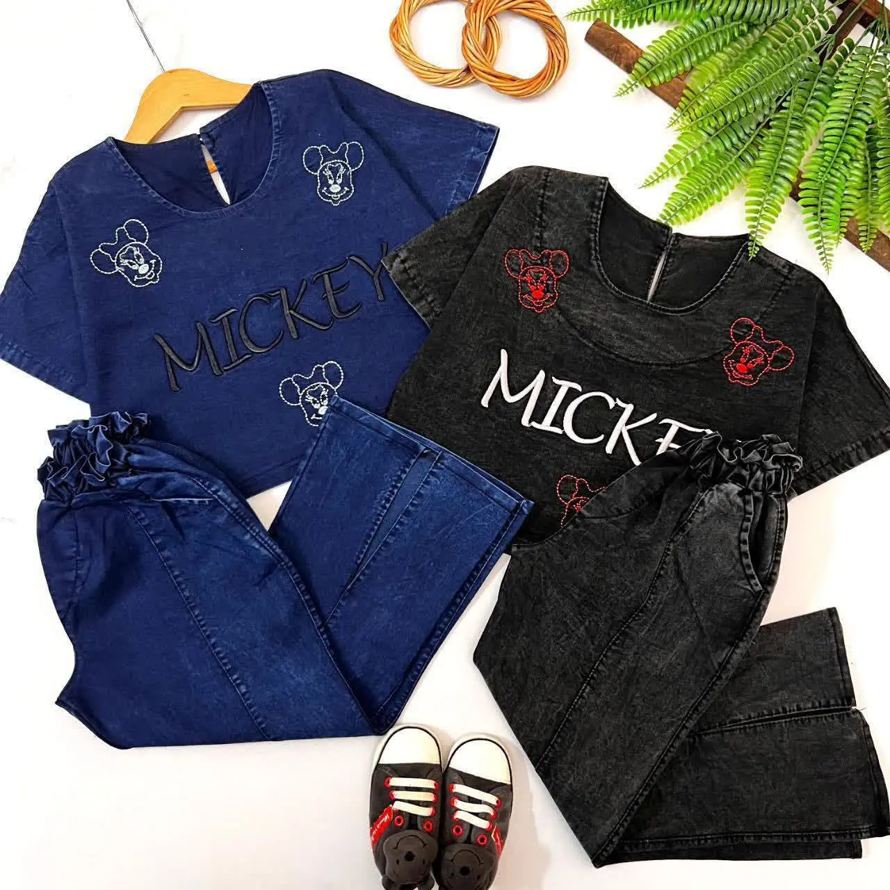 👚نام: کراپ شلوار جین میکی موس
