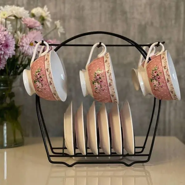 استند آویز فنجان و‌ نعلبکی دسته دار
