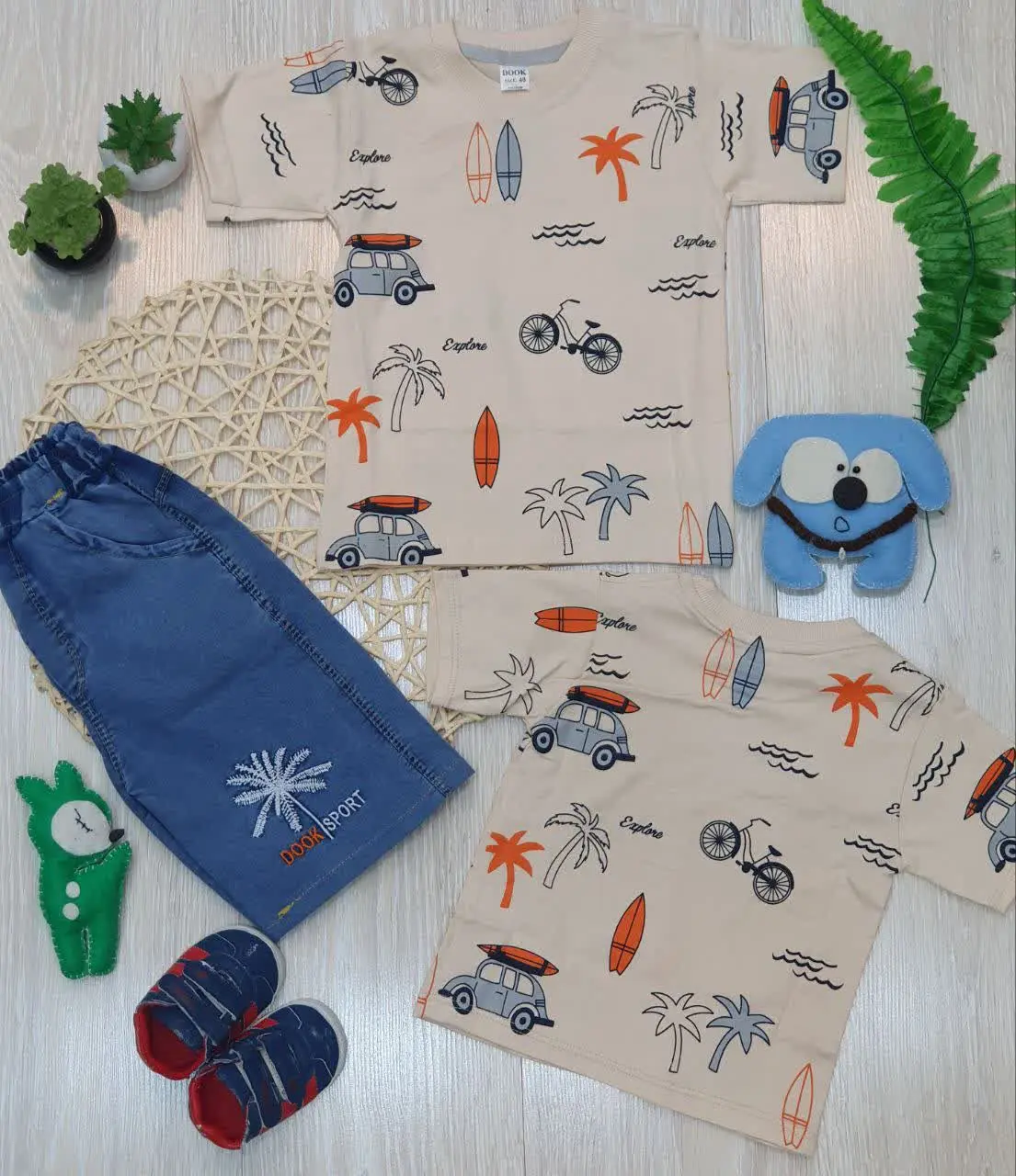 👕تیشرت شلوارک لی تمام چاپ 
