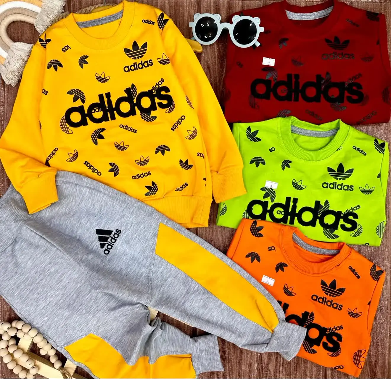 👫بلوز شلوار پسرانه چاپ و گلدوزی adidas درجه یک ✅
