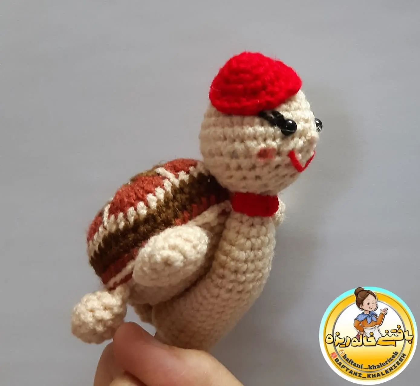 📣 عروسک انگشتی بافتنی لاک پشت 🐢
