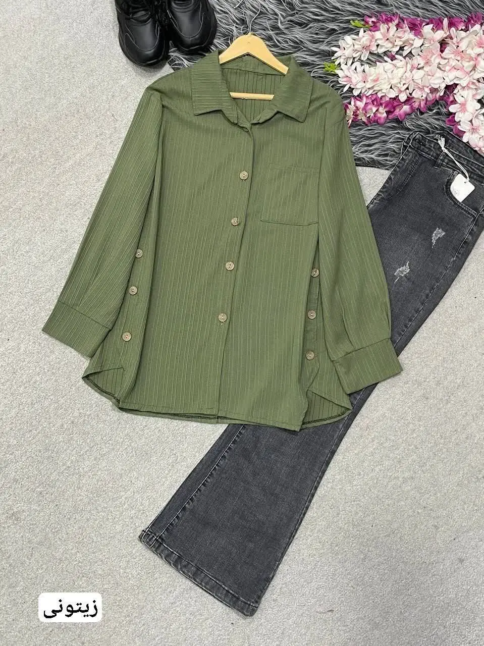 #شومیز کراش بغل دکمه
