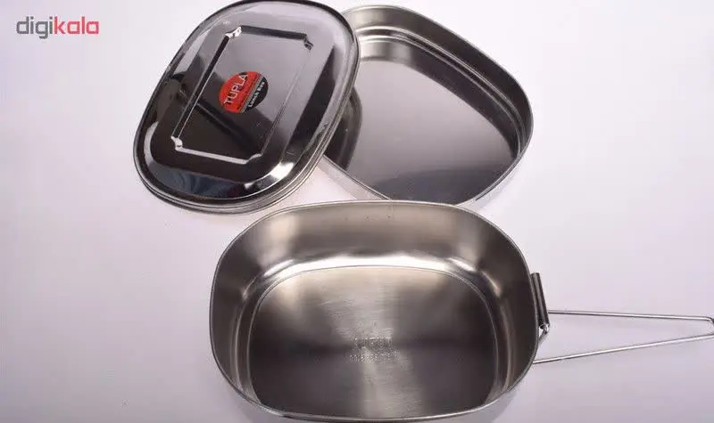 🌸ظرف غذا استیل دو طبقه. دسته دار قفل دار. برای بچه هایی که غذاشون رو داخل گرم کن میذارن یا پدر مادرها🌸
