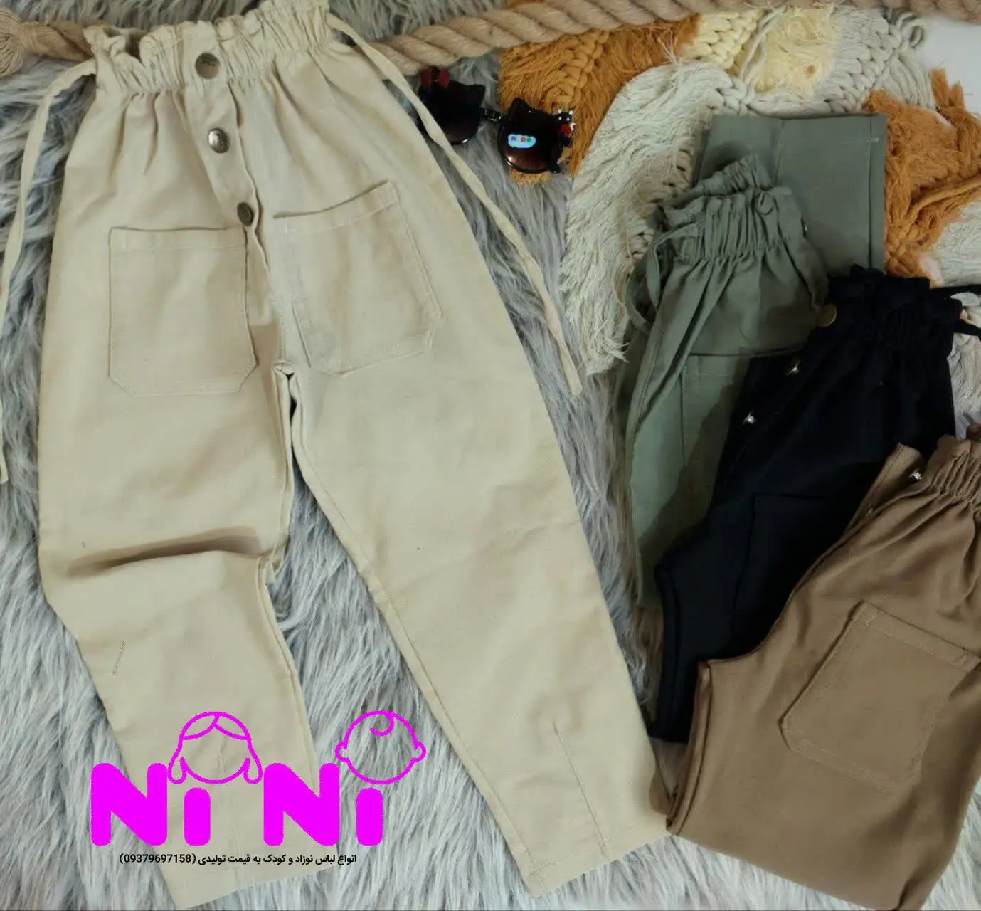 👫شلوار تک کتان بنگال دخترانه کمر هویجی✅
