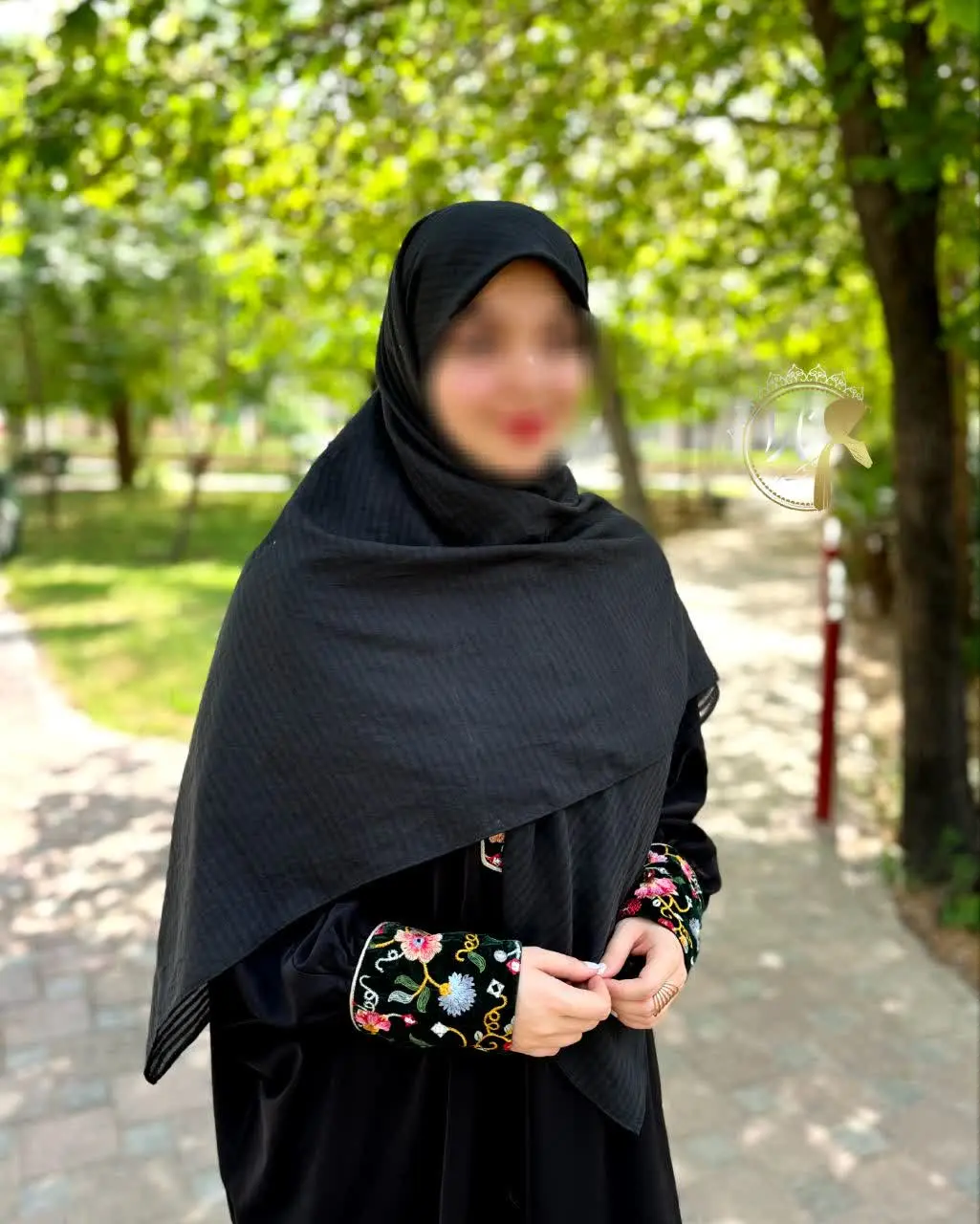 روسری نخی مشکی وال راه راه👌

