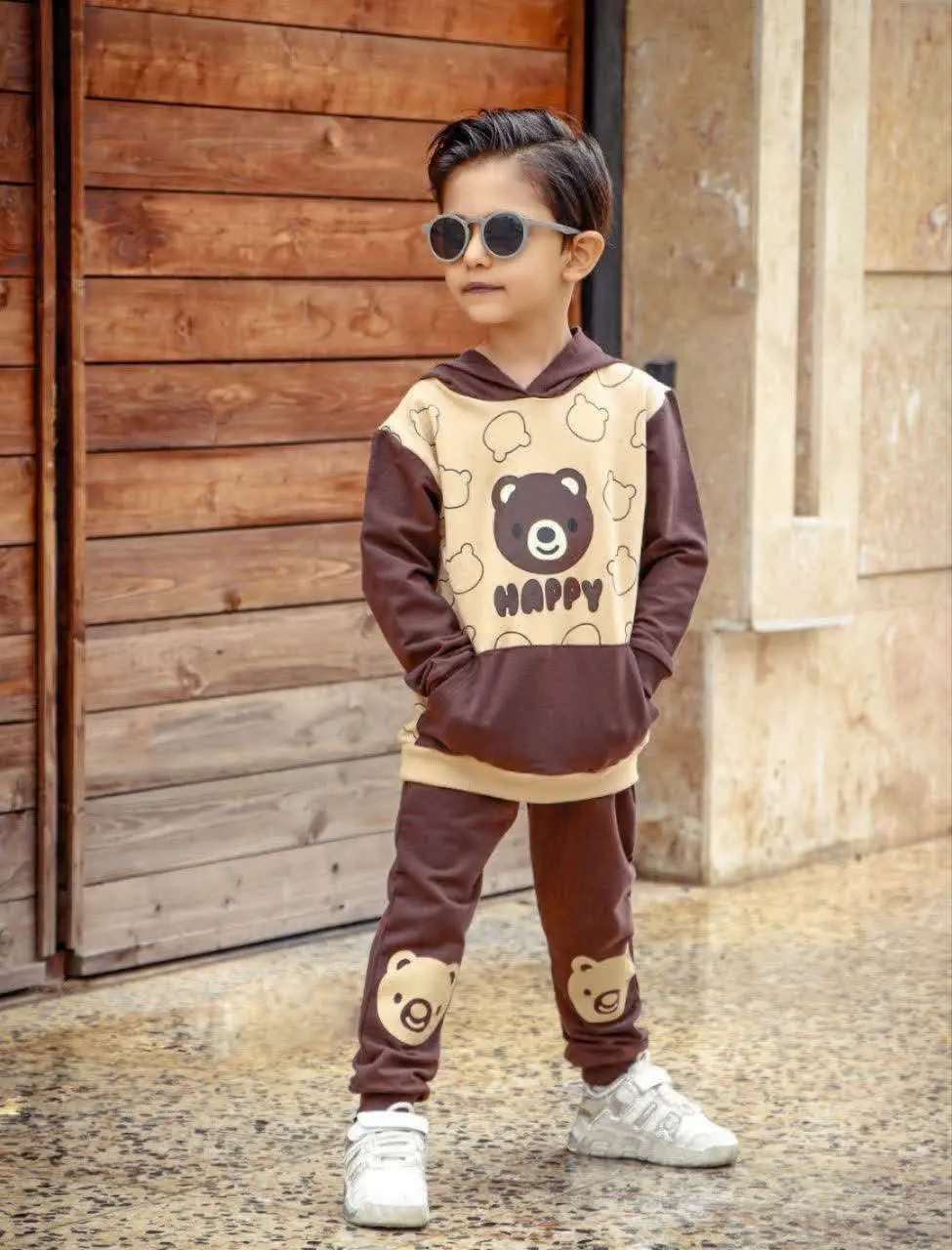 هم پوش هودی و شلوار پسرانه تدی 
