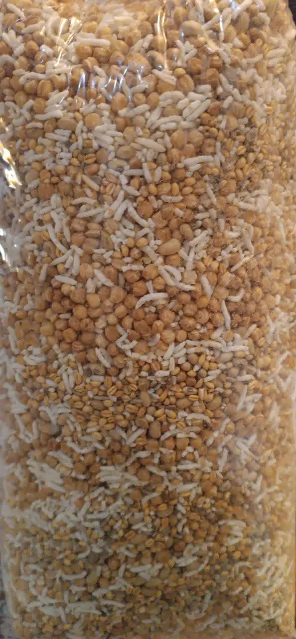 برنجک٫ نخودک٫ مغز تخمه٫ سویا٫ گندمک٫ شاه دانه ٫ 
