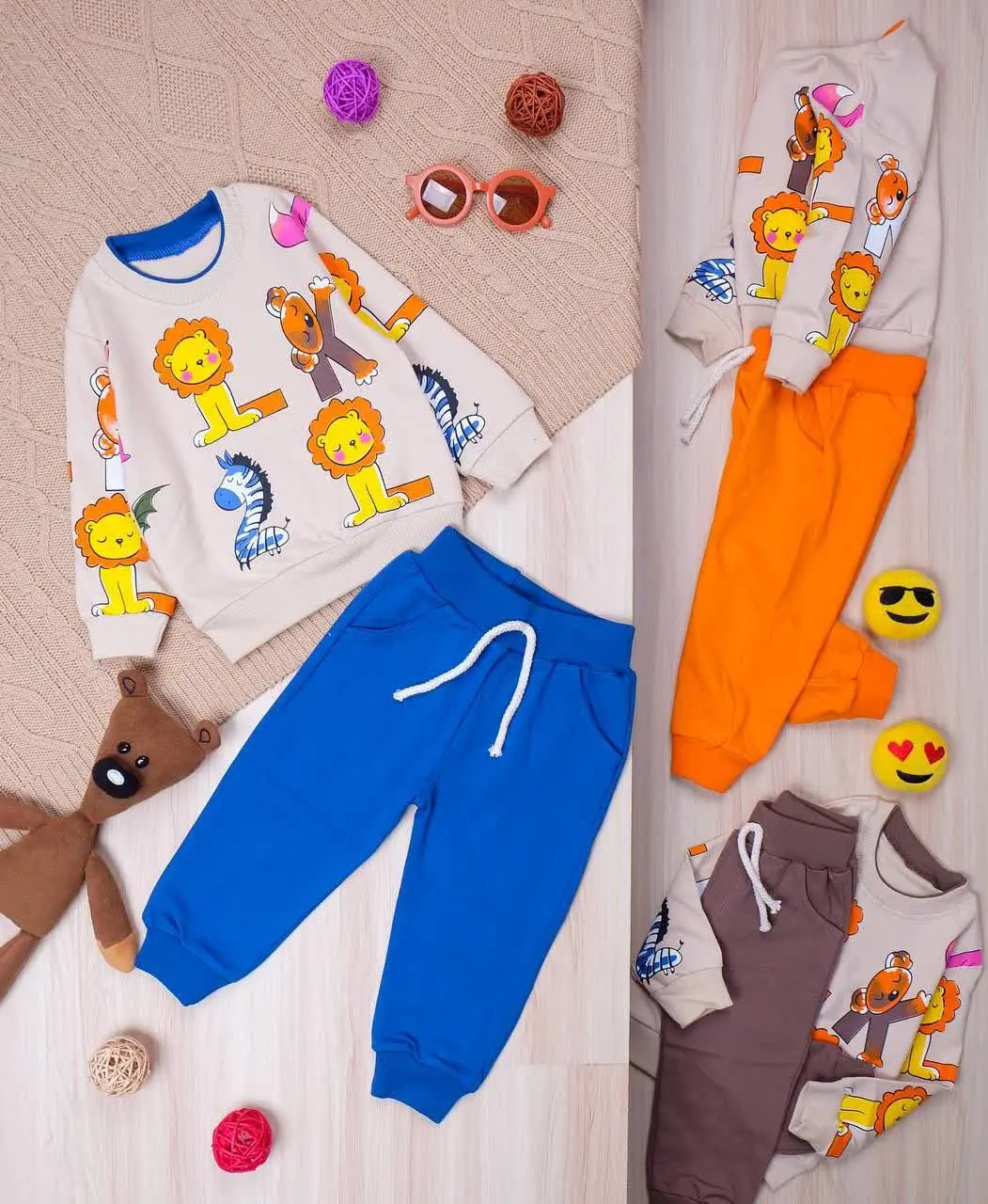 👫بلوز و شلوار پسرانه چاپ حیوانات👫
