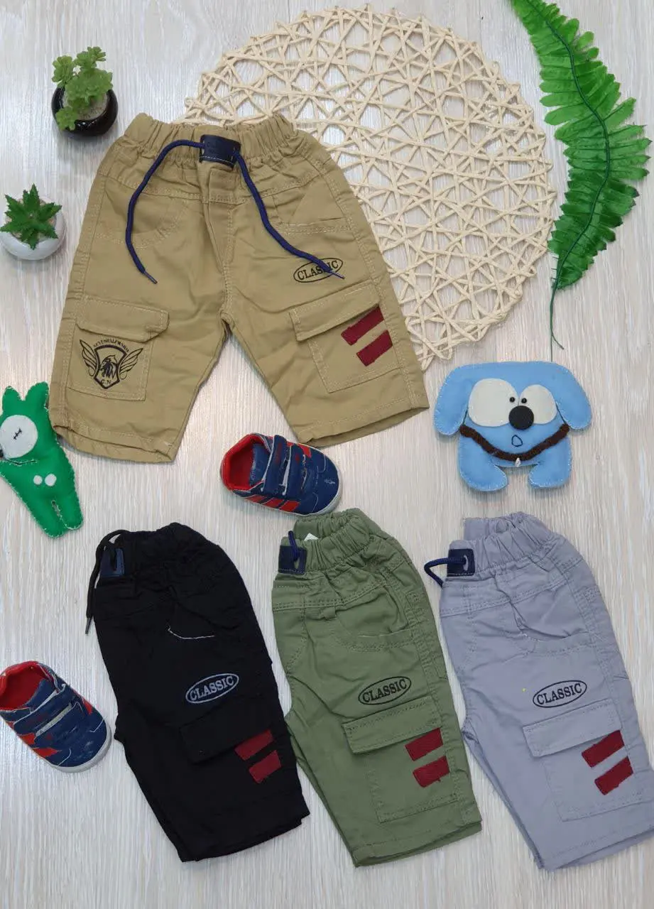 👖شلوارک کتان طرح دو جیب 
