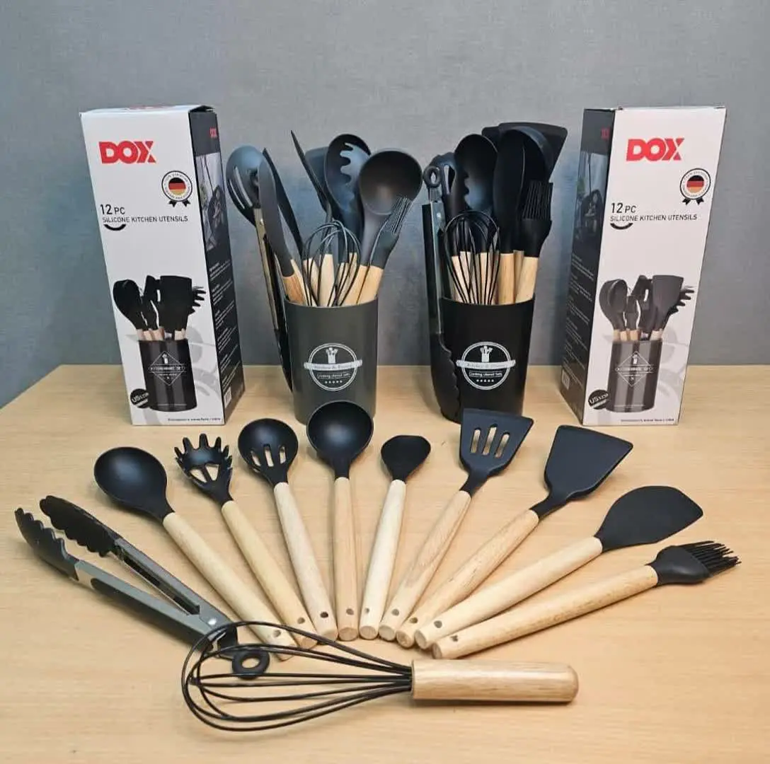 ست کفگیر و ملاقه سیلیکونی ۱۲ پارچه 
