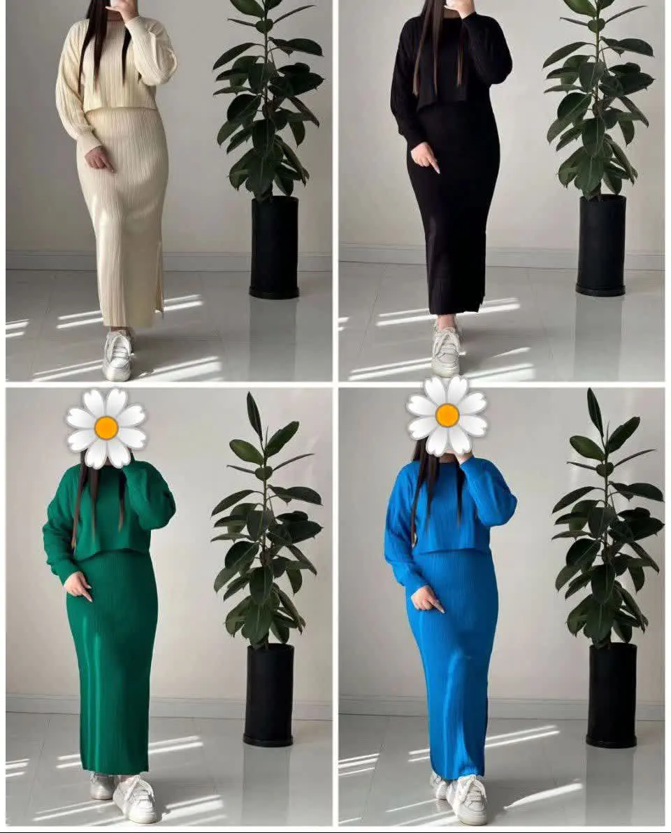 🦋نام مدل: ست بلوز دامن بافت
