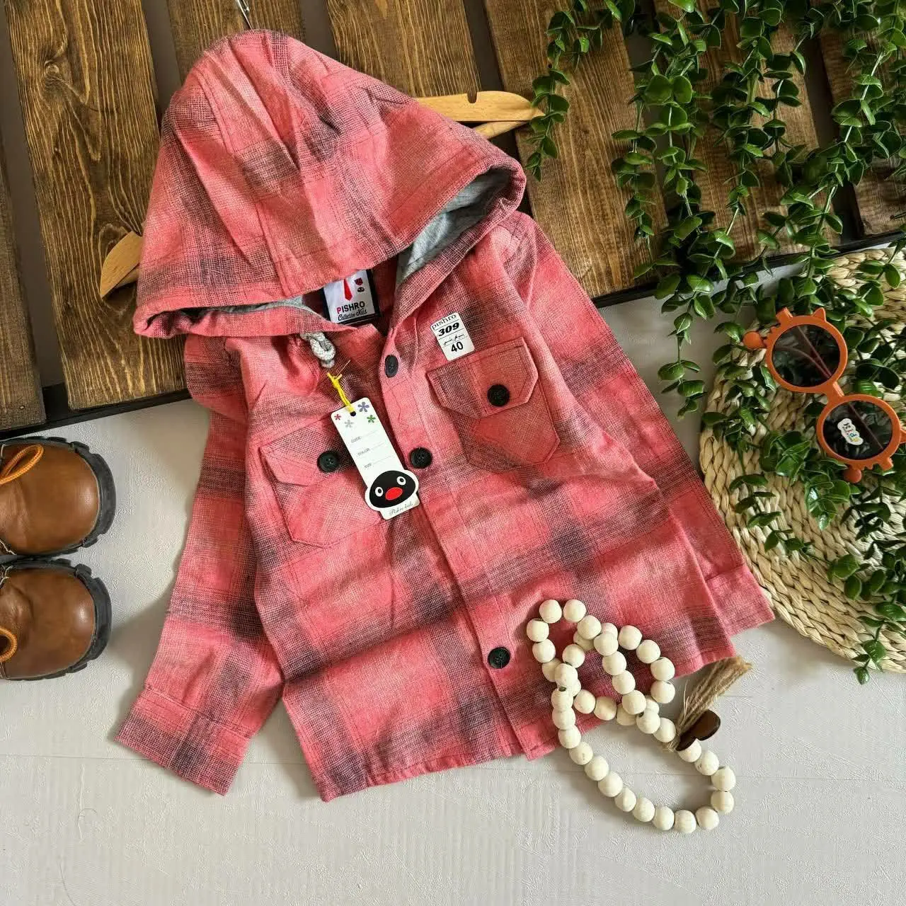 نام: هودی تک اسپرت کشمیر چهار خانه جلو جیب
