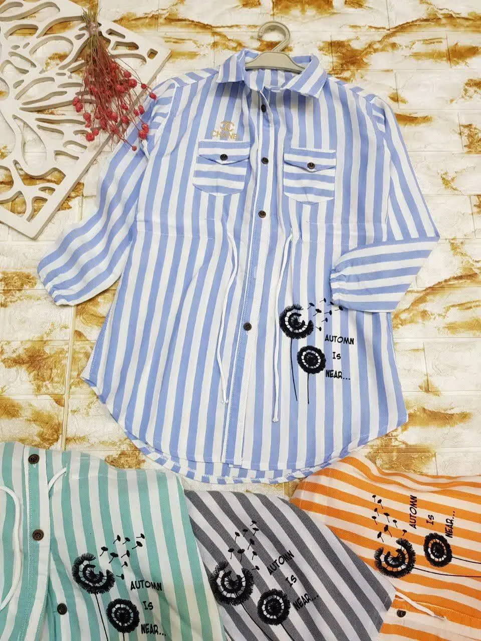 🇮🇷🧥🧶🌺مانتو نخی راه راه دخترانه👩
