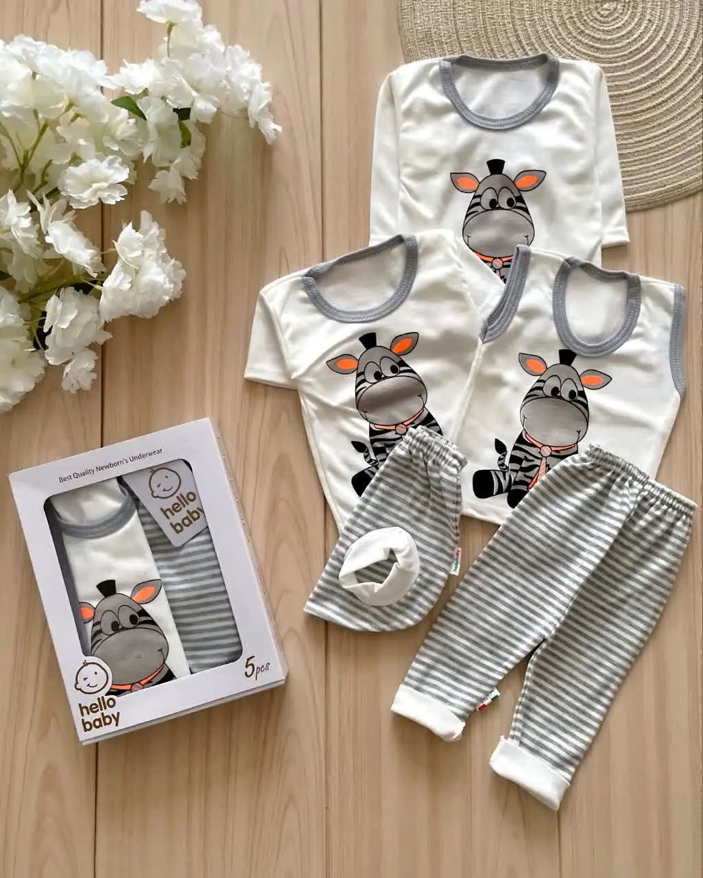 پنج تیکه نوزادی جعبه‌ای گورخر بامزه
