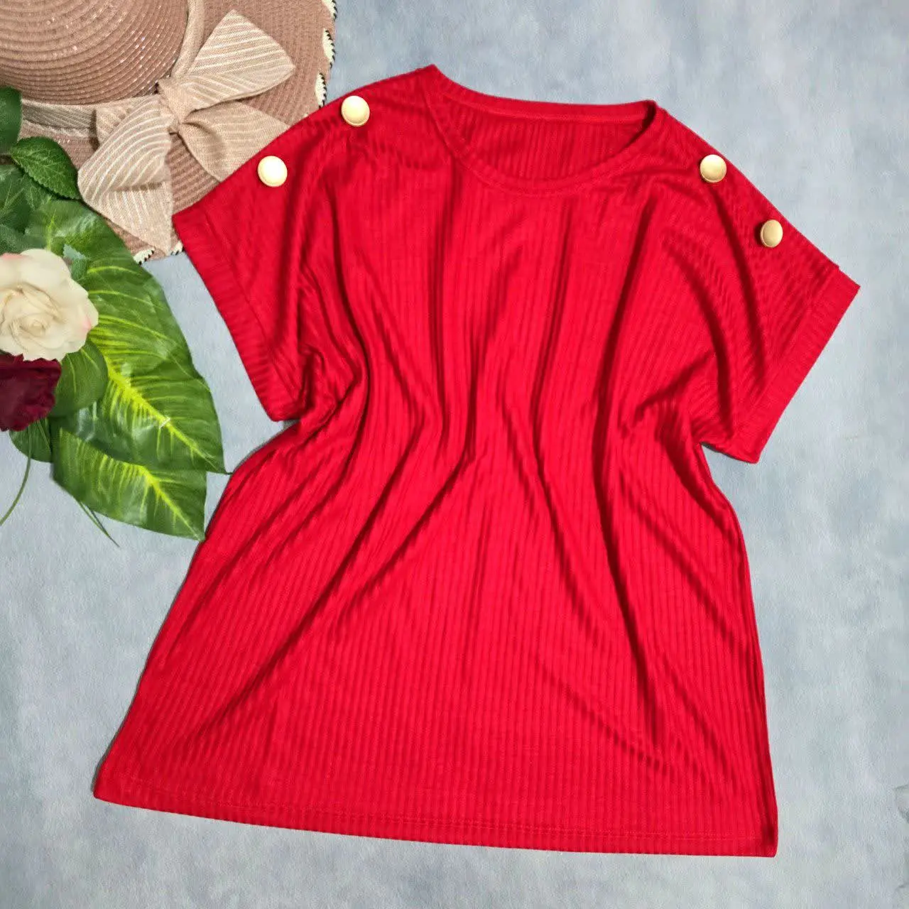 👚نام: تیشرت تک سرشونه دکمه یلدایی
