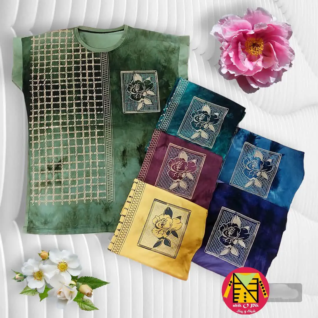 تیشرت طرح گل رز ابر و بادی زنانه - هدیه روز مادر (ارسال رایگان) 
