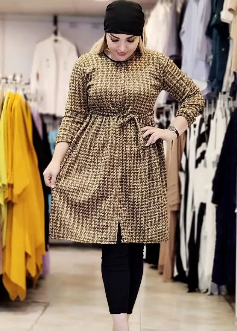 ❌ مانتو آنغوره پارچه خارجی کمر چین، کمربند دار طرح بندی و رنگبندى 
