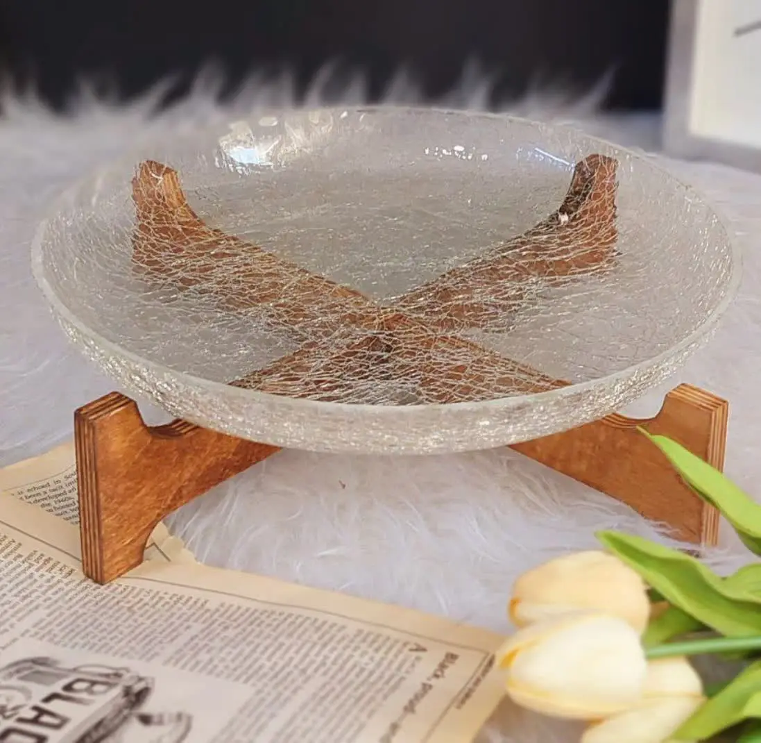 ❗شیرینی خوری شیشه ابگز پایه چوب😍😍
