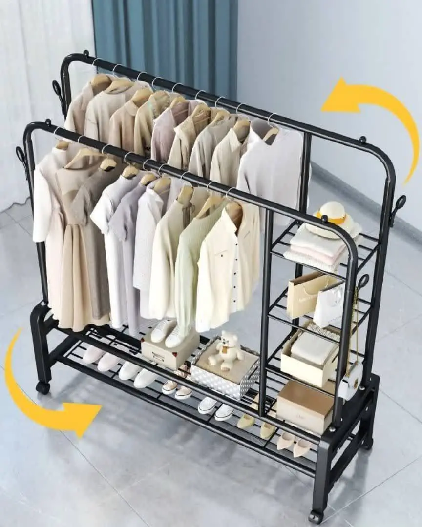 📌هنگر آویز لباس چرخ دار 

