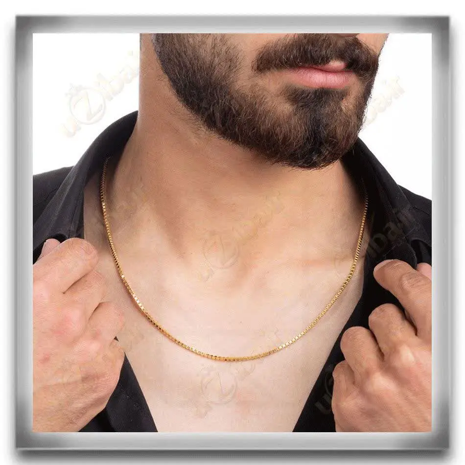 ⚪زنجیر جعبه‌ای استیل زنانه و مردانه
