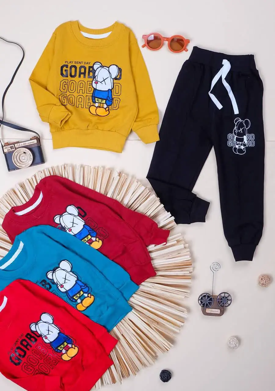 👕نام کالا: #بلوز شلوار پسرانه گلدوزی خرس 
