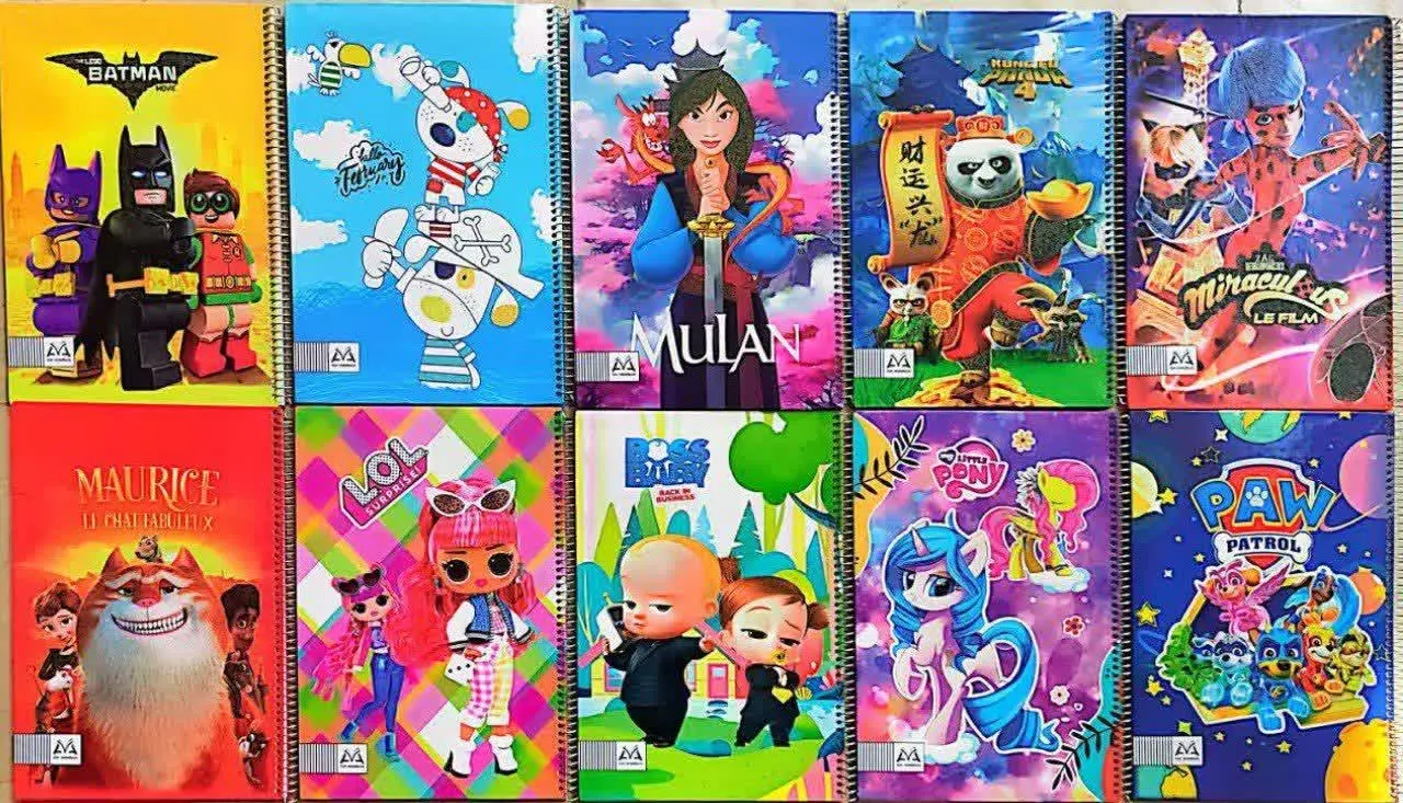 دفتر ۵۰ برگ نقاشی رحلی اکلیلی جلد سخت سیمی فانتزی تک سیم اعلا با کاغذ ۷۰ گرم
