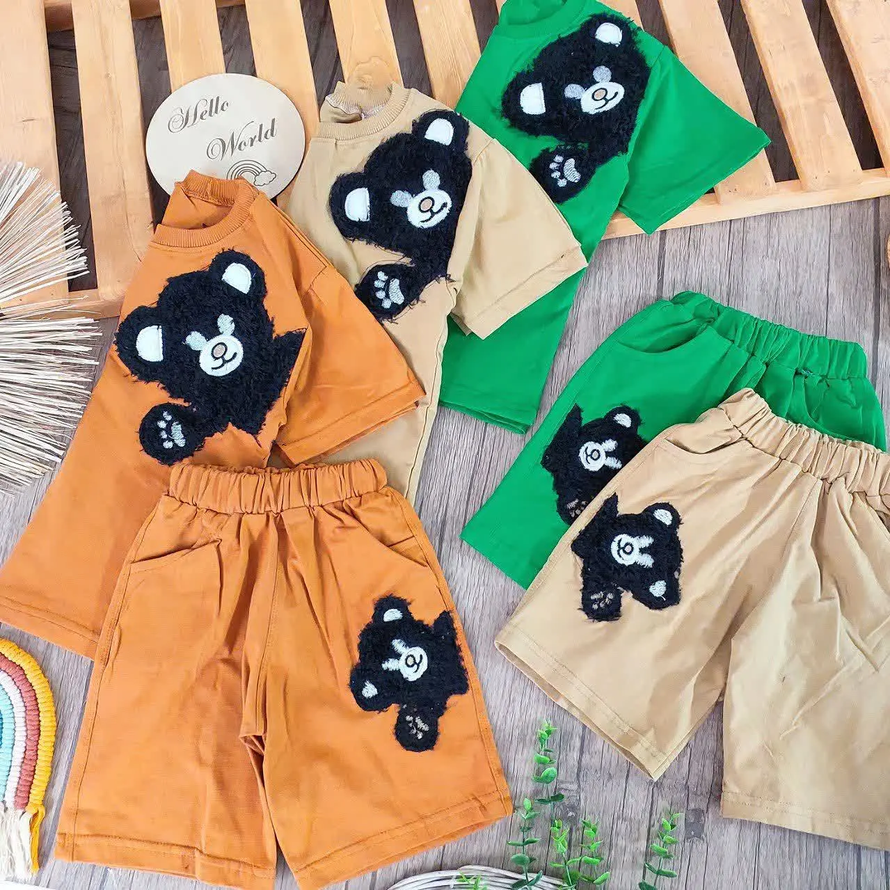 ✅ تیشرت شلوارک خرس سیاه جنس پنبه عالی 🥰
