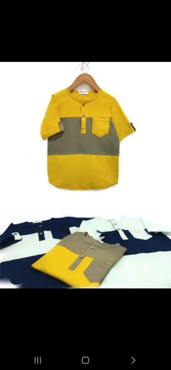 بلوز پسرانه بیرون پوش جلو سه دگمه طرح جیب دار✅
