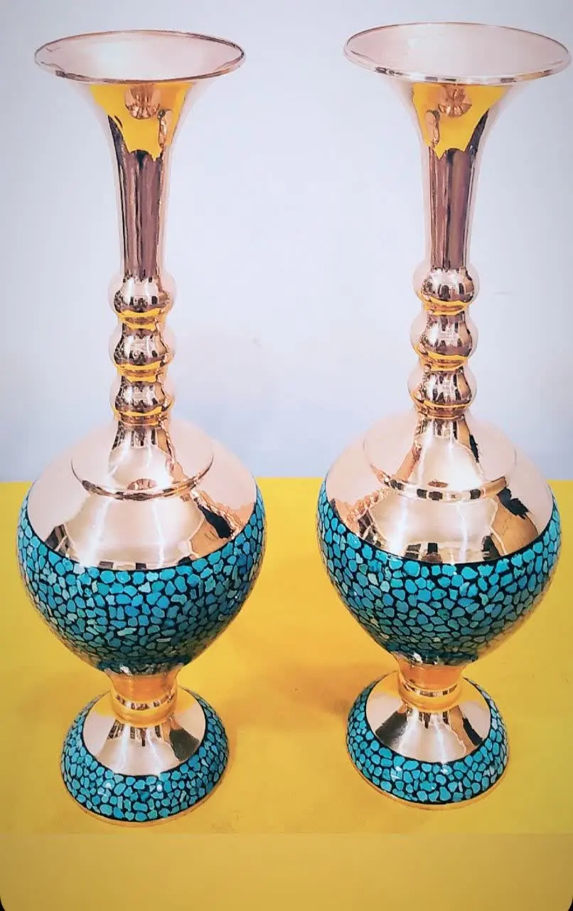 گلدان ۳ گوی مس فیروزه کوب😍😍 
