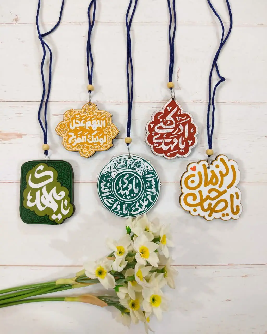 🌿 آویز چوبی دو طرفه 
