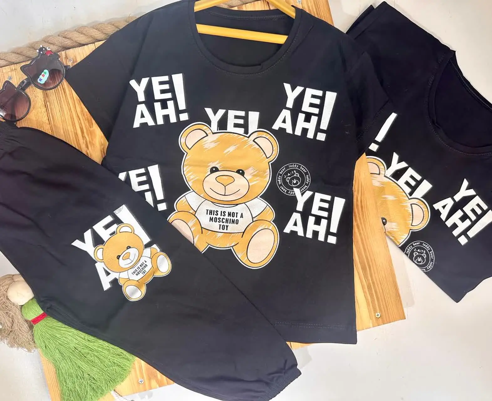 👫تیشرت شلوارک دخترانه پنبه لاکرا تدی✅
