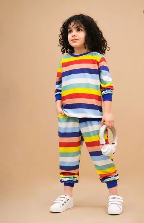 بلوز شلوار راه راه رنگی🌈 
