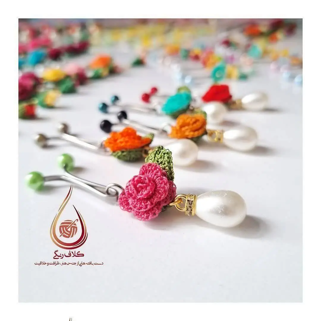 🔸گیره روسری رز و آویز مروارید🌹
