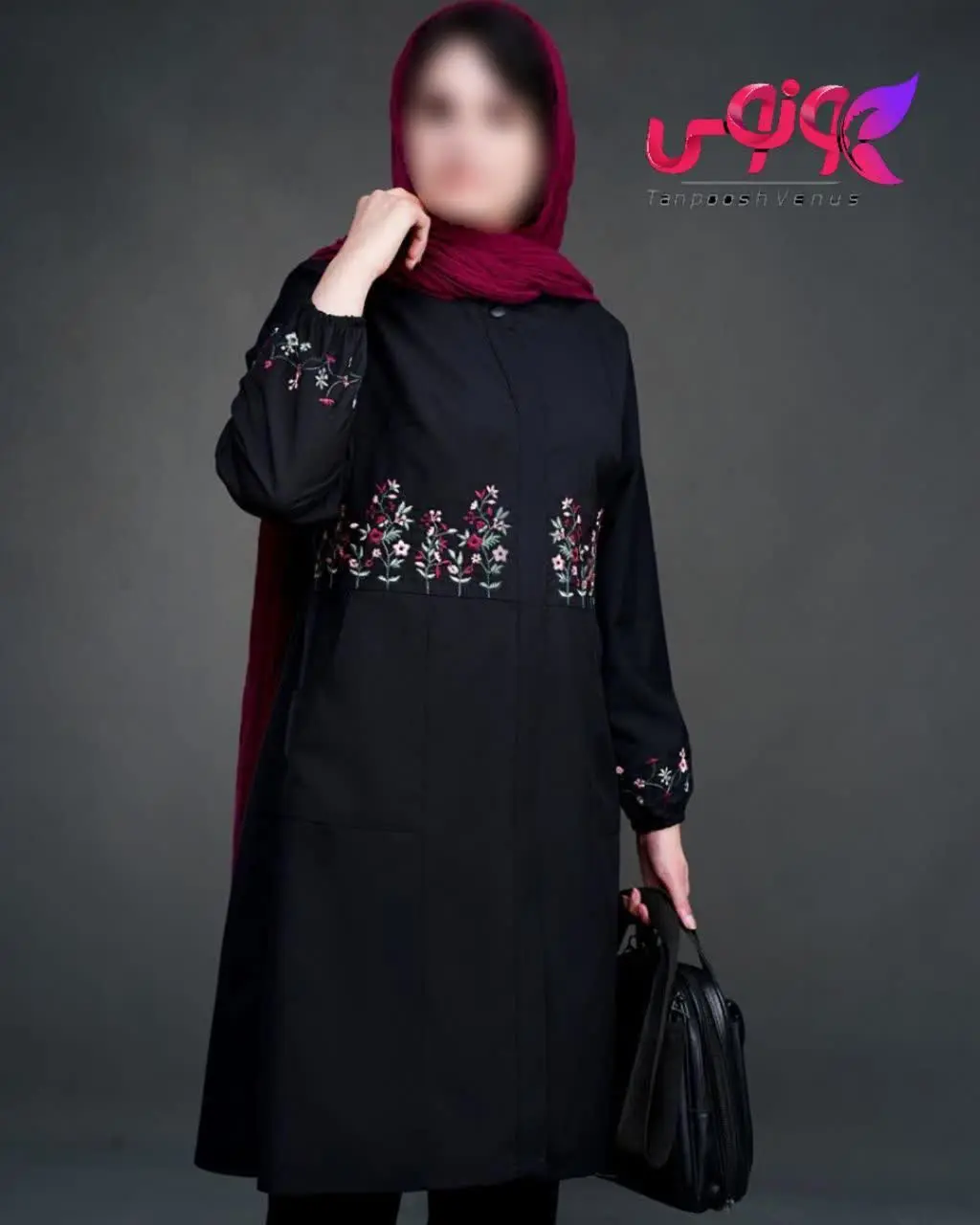 مانتو کامل دکمه دار با جیب...