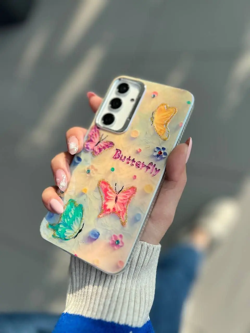 📱مدل قاب: قاب پروانه پروانه بلوری مخصوص انواع #سامسونگ #شیائومی 
