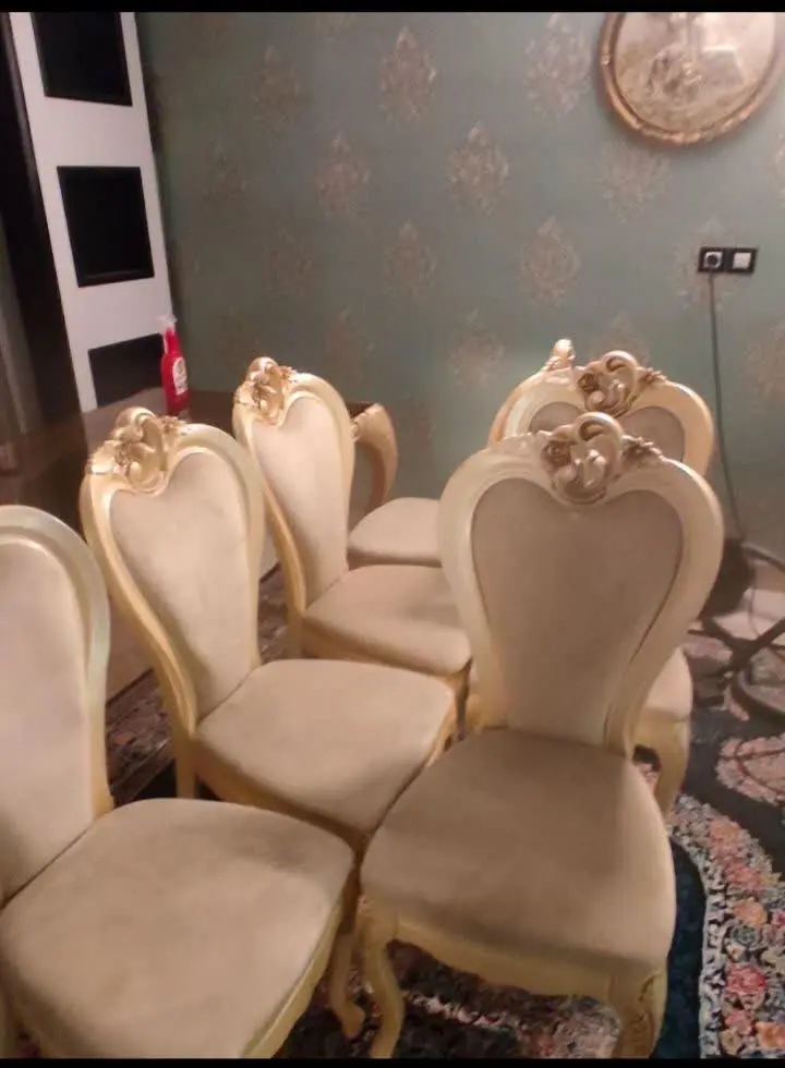 ناهارخوری ۶نفره کاملانو رنگ شیری
