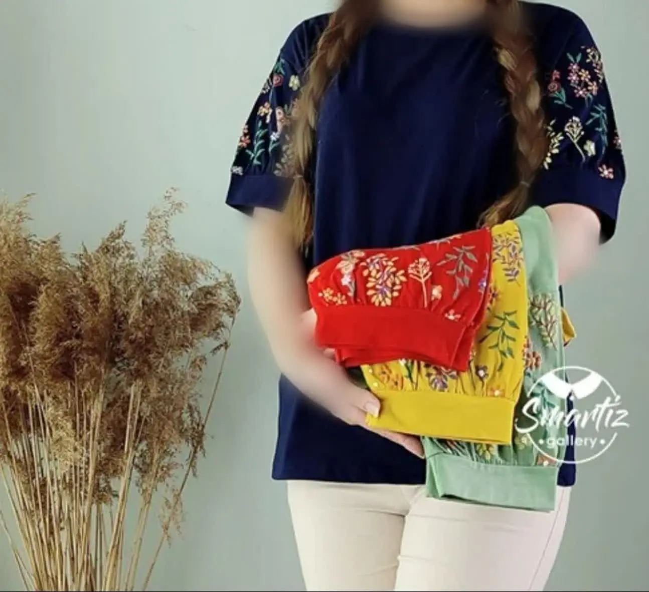 👚نام کالا: تیشرت آساین پفکی گل برجسته 👌😉
