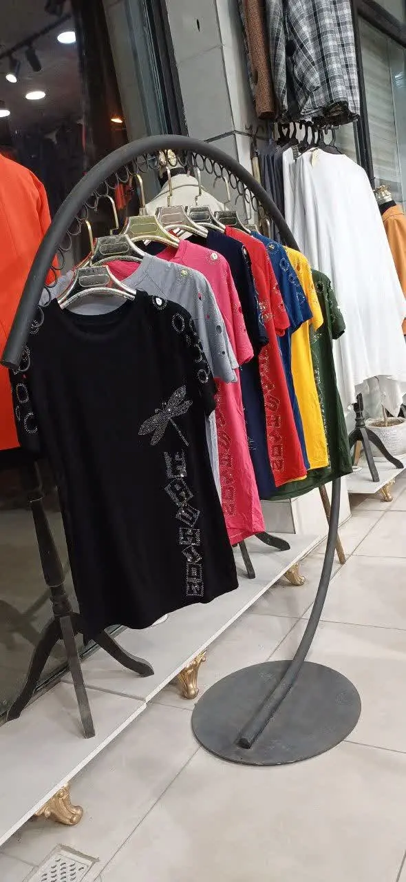 نام: تیشرت سر شانه گرد نگینی کد ۸۷۴۱
