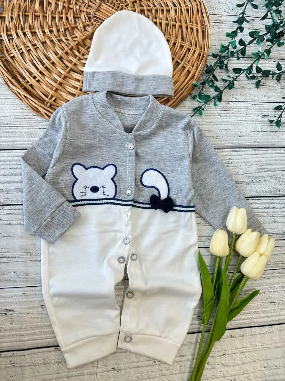 سرهمی گربه طوسی نوزادی و کودک کد ۱۱۲۰۴۶ 
