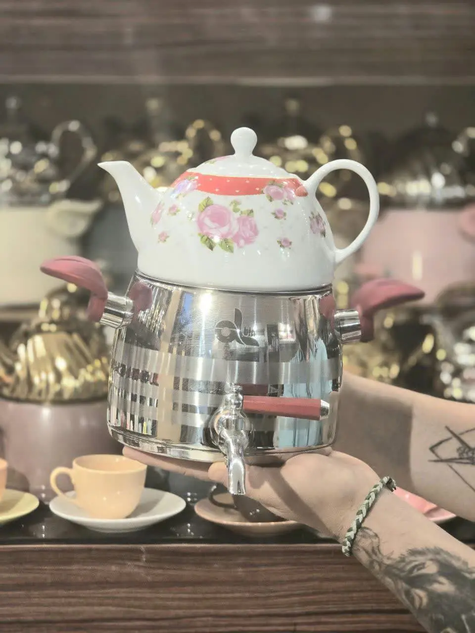 #شیردار ولوله‌ای استیل حرفه‌ای کف چدن در جه۱ باقوری‌های جدید درجه۱ ✅ 
