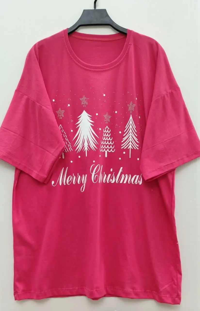 🍃 تیشرت لانگ طرح کاج🌲🎄
