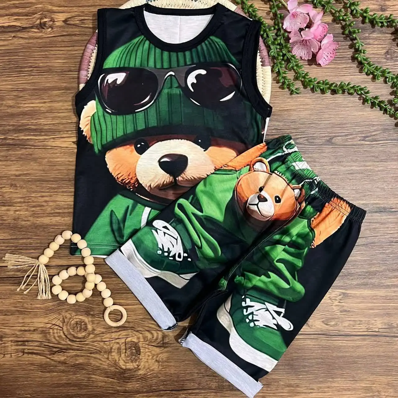 👚نام: تاپ شلوارک خرس سبز
