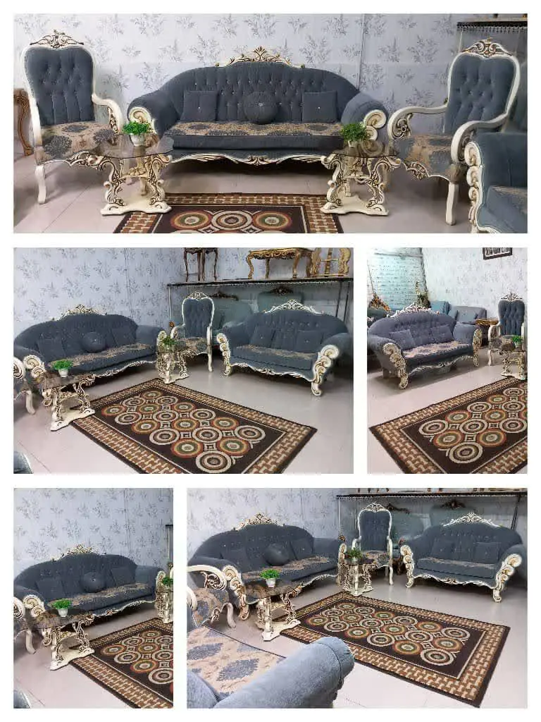 مبل ۹نفره نیمه استیل بسیار زیبا و شیک تشک "دوبل 
