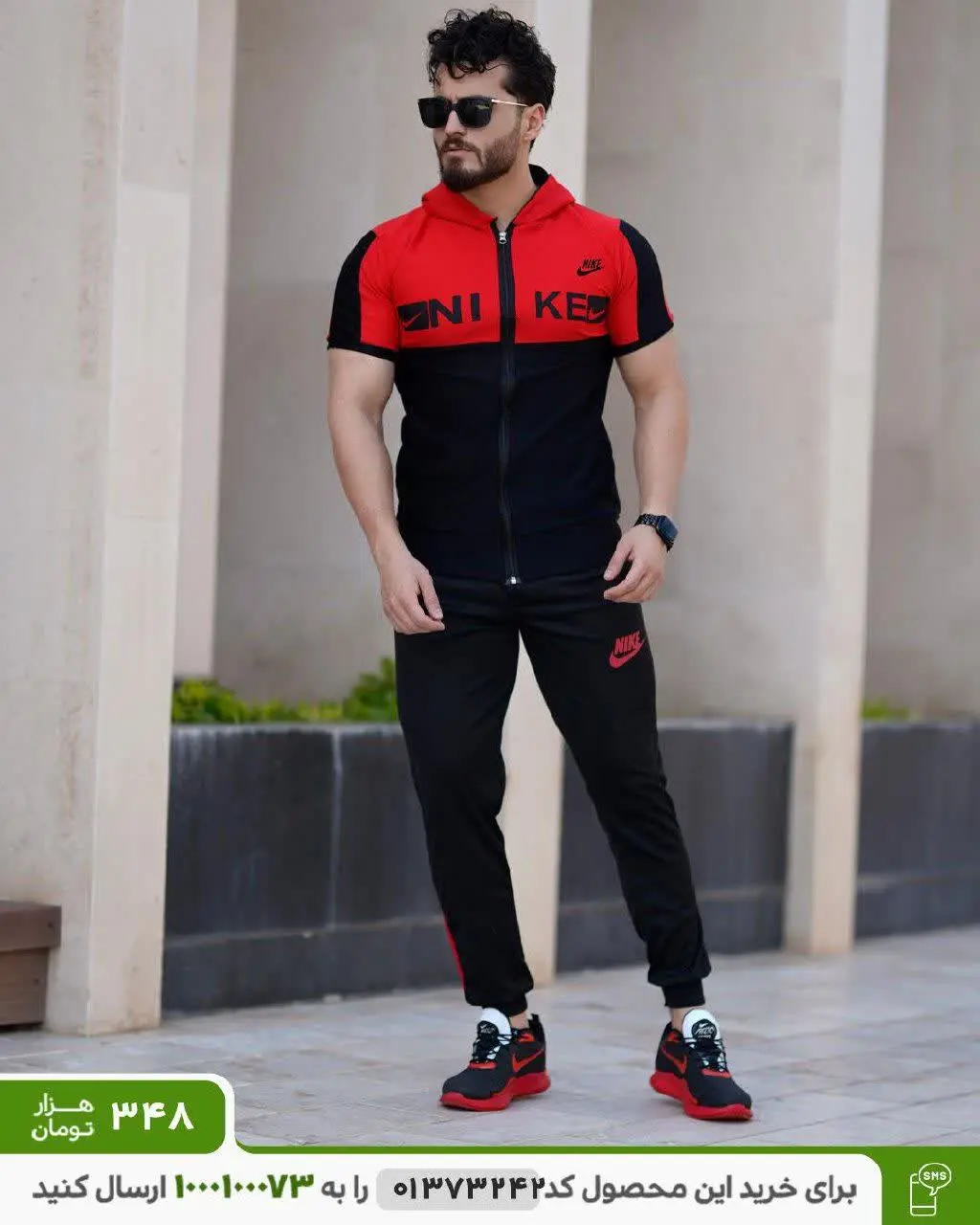💠ست تیشرت و شلوار مردانه Nike مدل Hero (قرمز) 
