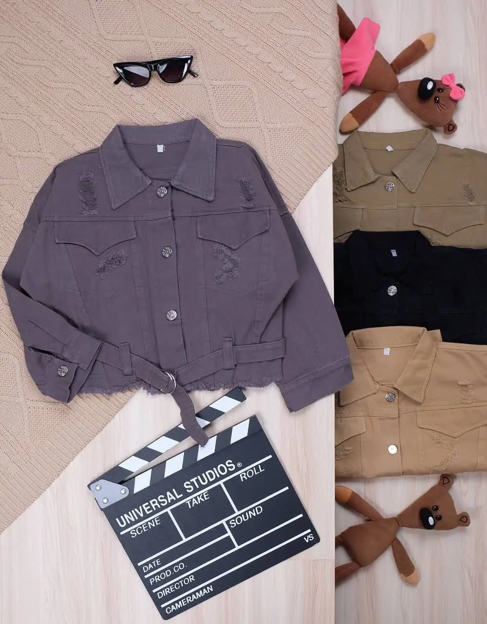 👫کت تک دخترانه کراپی کمربنددار👫
