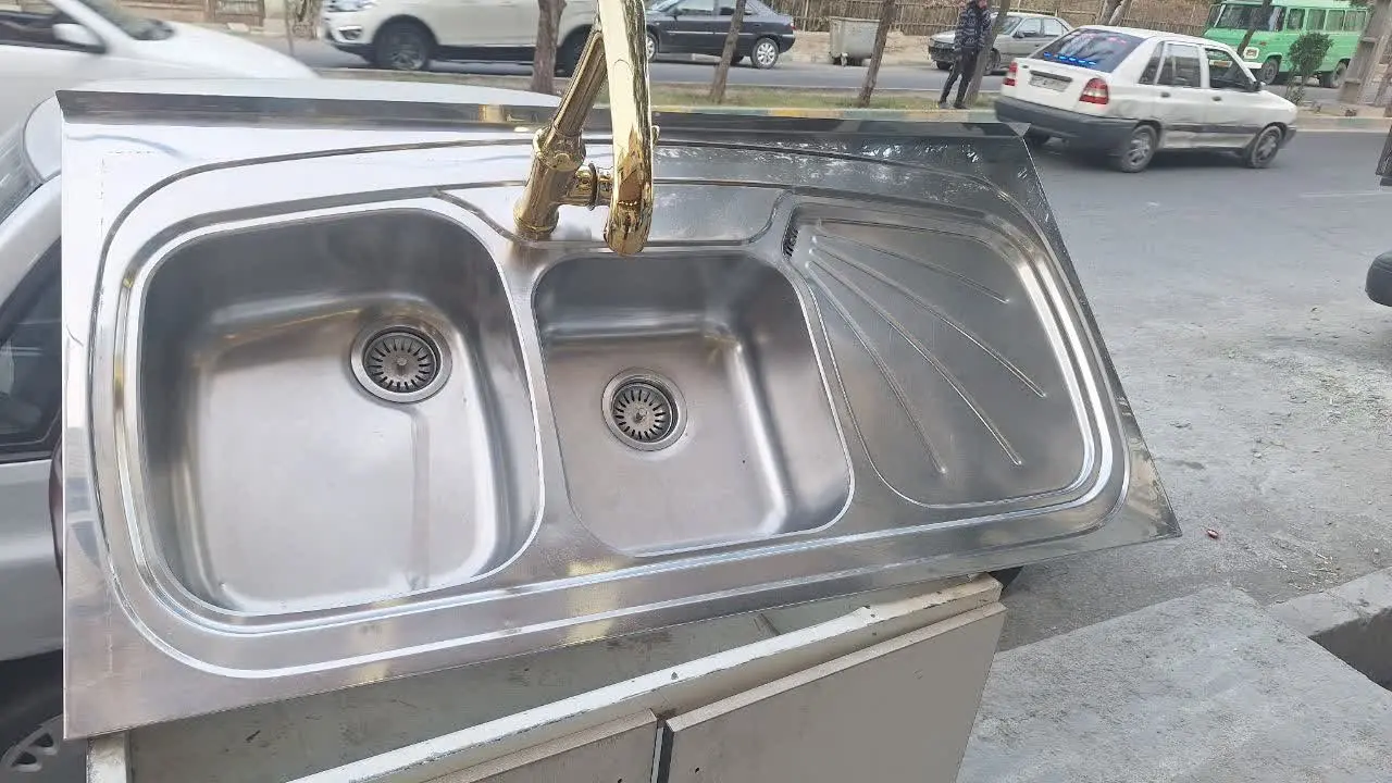 سینک دو لگن رو کار مارک استیل البرز 
