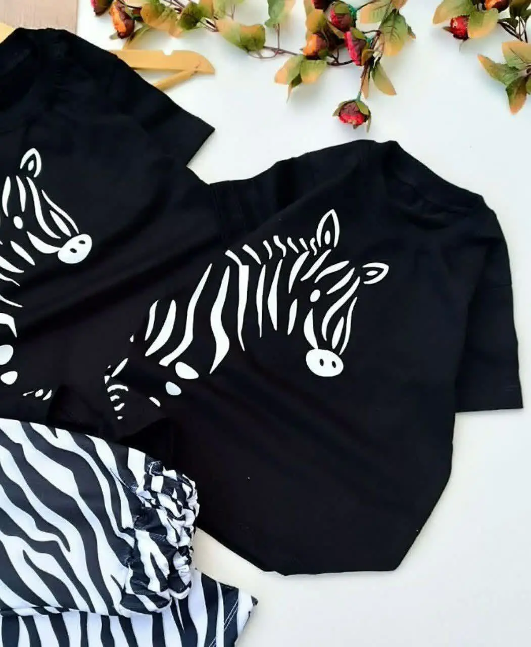 👚نام: تیشرت شلوار بگ طرح گورخری 💓 نو💓
