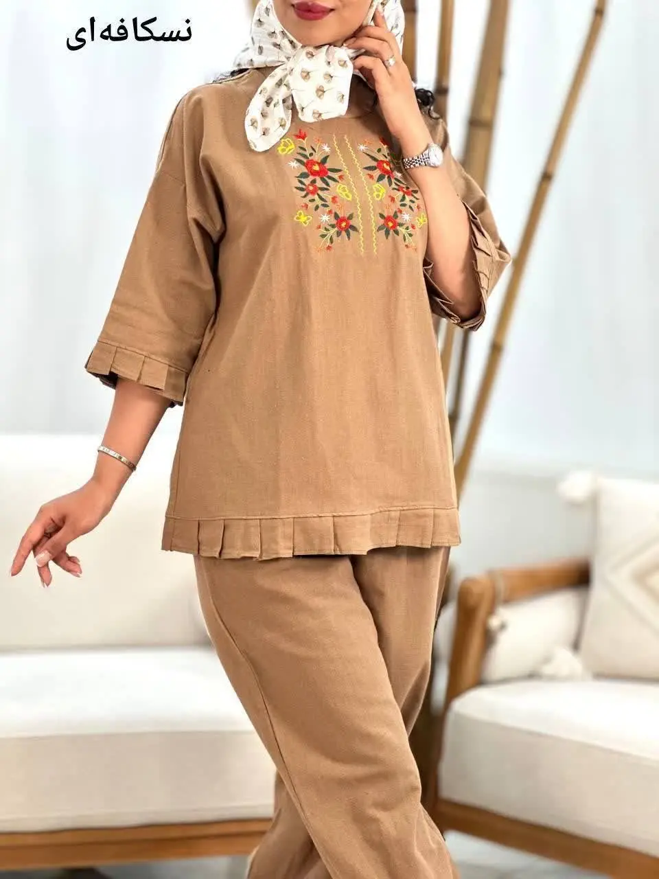 ست #تیشرت #شلوار گلدوزی
