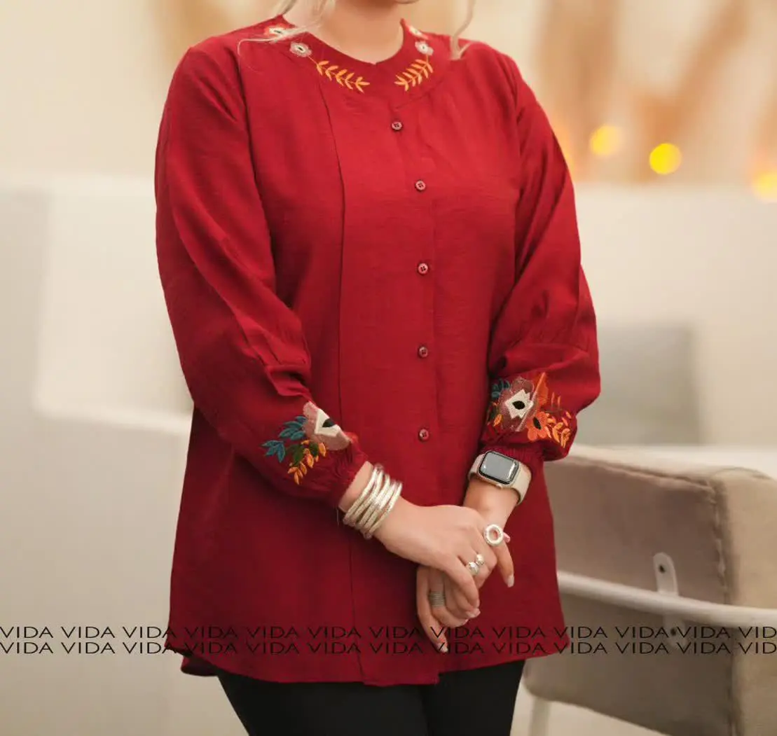۵⃣ شومیز یقه گندمی، جنس بابوس
