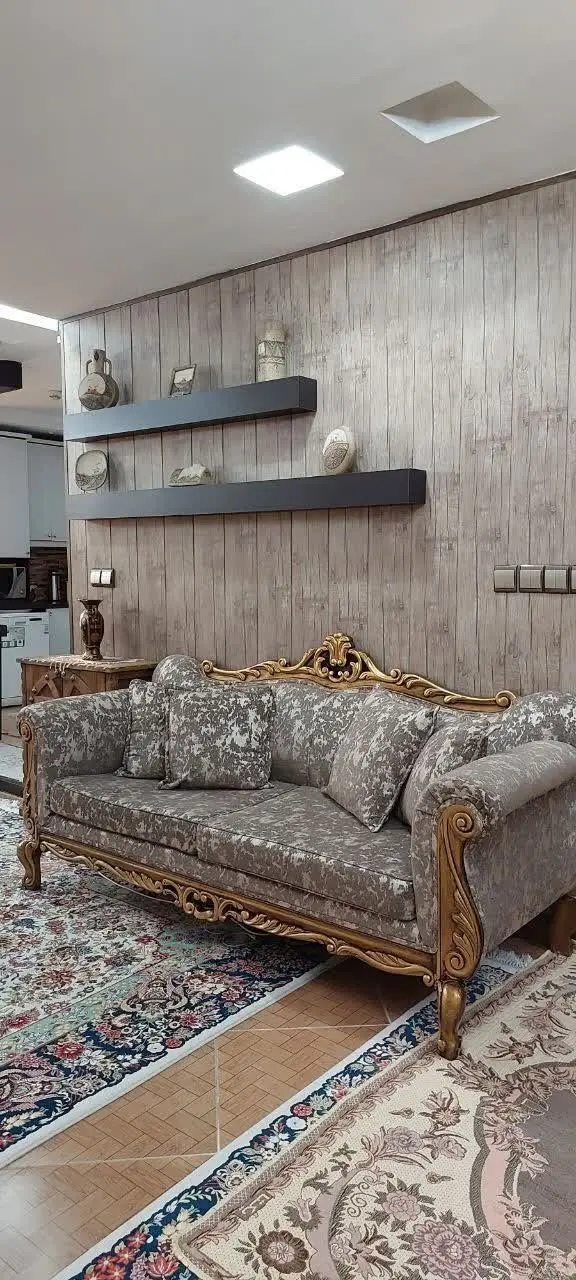 مبل ۷ نفره نیمه استیل بدون میز 

